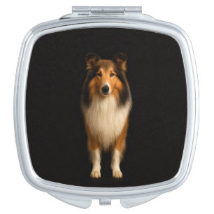 Black 4 Luxe mirror, Loyal Collie Dog Compact Mirror