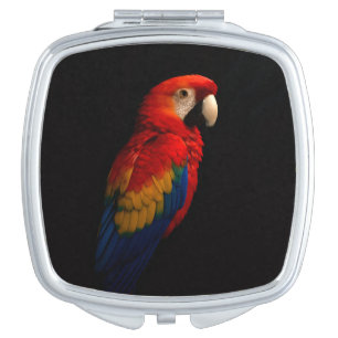 Black 4 Luxe mirror, Scarlet Parrot Compact Mirror