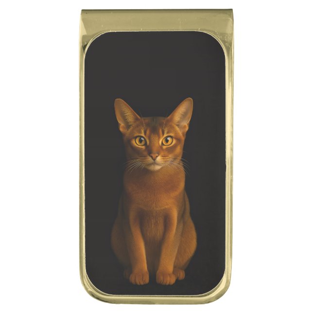 Black 4 Luxe Money Clip with Abyssinian Beauty (Front Vertical)