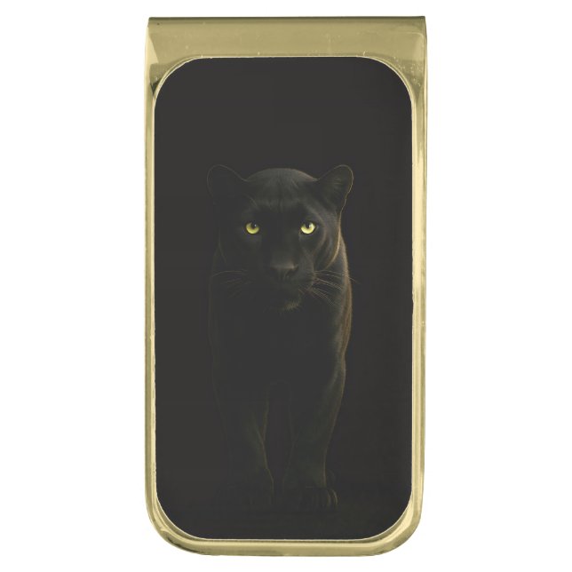 Black 4 Luxe Money Clip with Black Panther (Front Vertical)