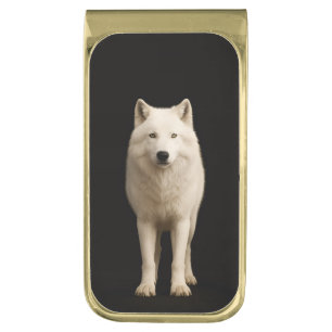Black 4 Luxe Money Clip with Ivory Arctic Wolf 