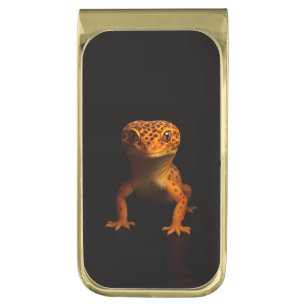 Black 4 Luxe Money Clip with Leopard Gecko
