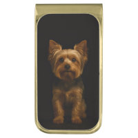 Black 4 Luxe Money Clip with Yorkshire Terrier