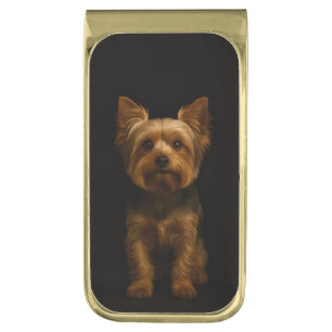 Black 4 Luxe Money Clip with Yorkshire Terrier