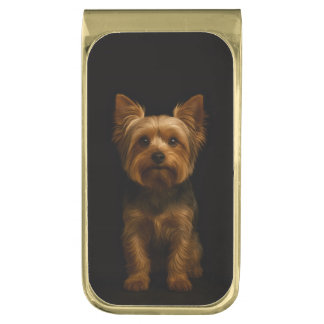 Black 4 Luxe Money Clip with Yorkshire Terrier