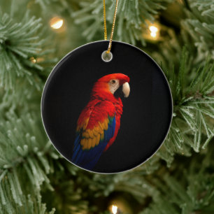 Black 4 Luxe Ornament with Scarlet Parrot