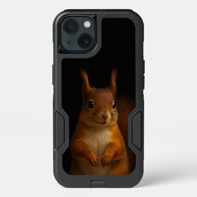 Black 4 Luxe OtterBox iPhone 13 case, Red Squirrel Case (Back)