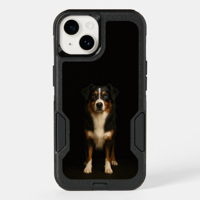 Black 4 Luxe Otterbox iPhone 14 Aussie Shepherd (Back)