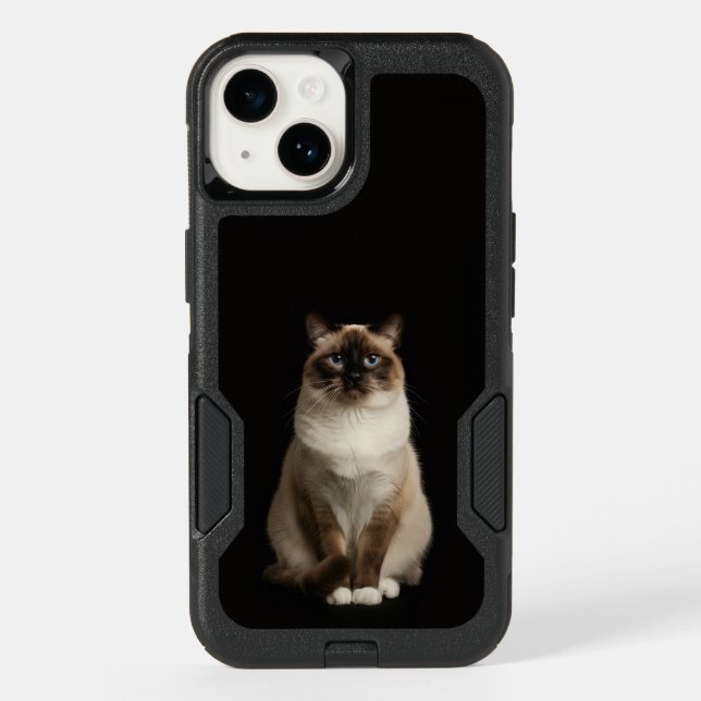 Black 4 Luxe Otterbox iPhone 14, Birmanese Cat (Back)