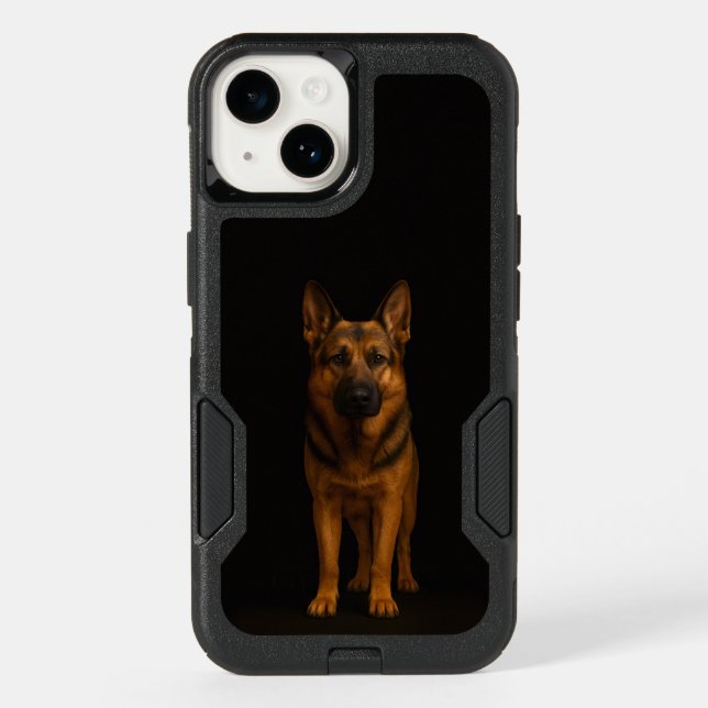 Black 4 Luxe Otterbox iPhone 14, German Shepherd (Back)