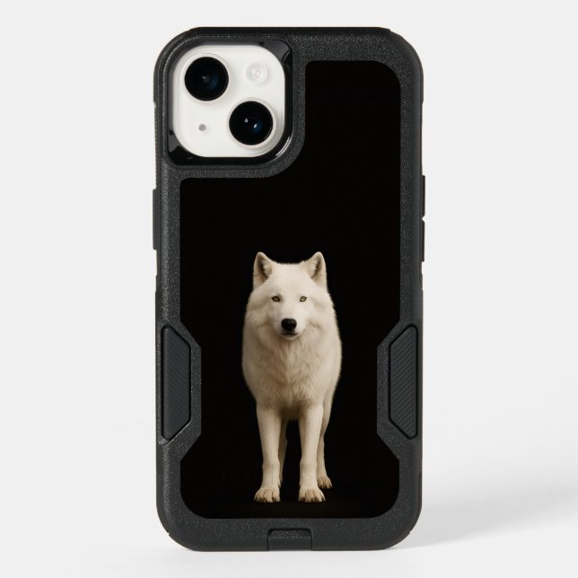 Black 4 Luxe Otterbox iPhone 14 Ivory Arctic Wolf (Back)