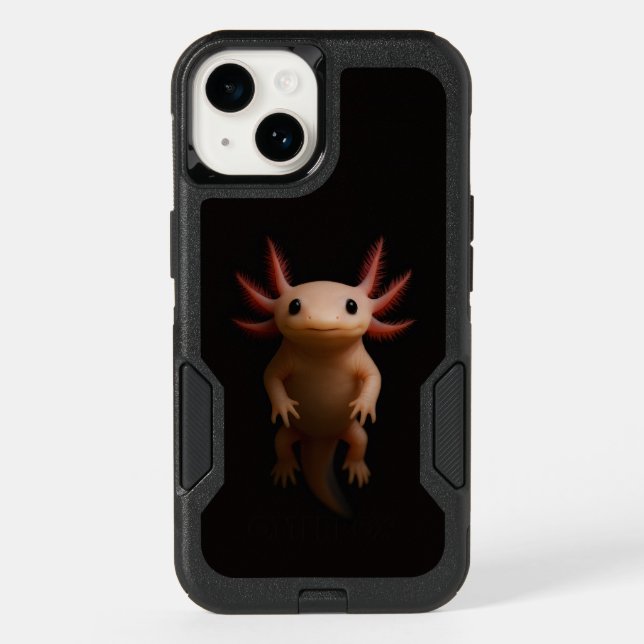 Black 4 Luxe Otterbox iPhone 14, Mexican Axolotl (Back)