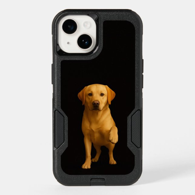 Black 4 Luxe Otterbox iPhone 14, Tender Labrador (Back)