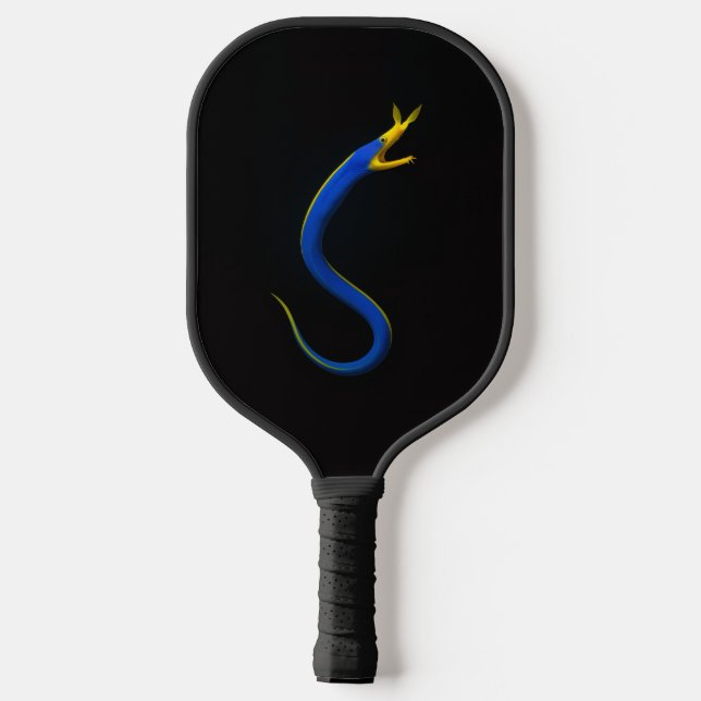 Black 4 Luxe Pickleball Paddle, Blue Ribbon Eel Pickleball Paddle (Back)