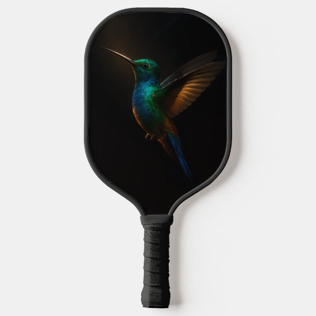 Black 4 Luxe Pickleball Paddle, Flying Hummingbird Paddle (Back)