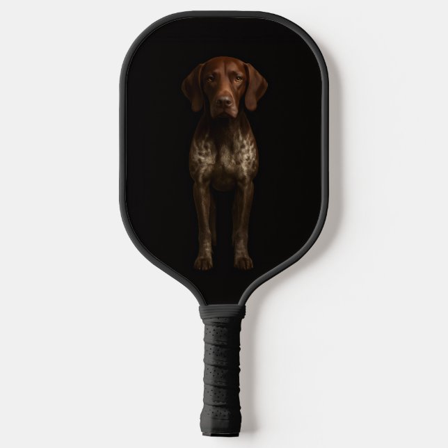 Black 4 Luxe Pickleball Paddle, German Pointer Dog Paddle (Back)
