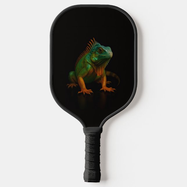 Black 4 Luxe Pickleball Paddle, Green Iguana Paddle (Back)