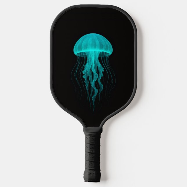 Black 4 Luxe Pickleball Paddle, Green Jellyfish Pickleball Paddle (Back)