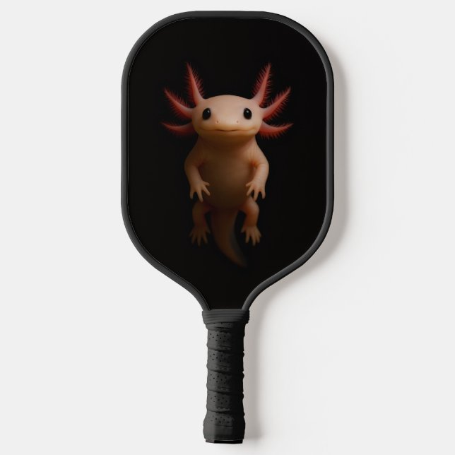 Black 4 Luxe Pickleball Paddle, Mexican Axolotl Pickleball Paddle (Back)
