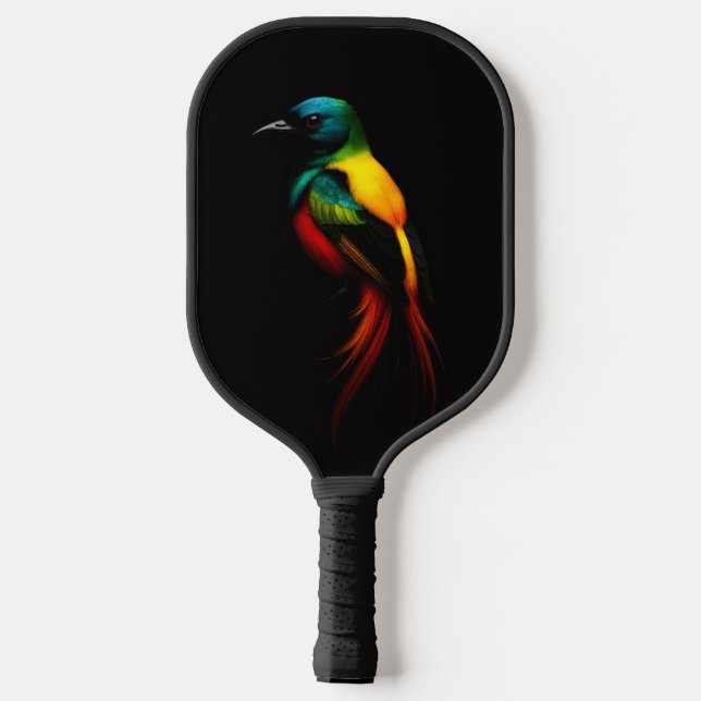 Black 4 Luxe Pickleball Paddle, Rainbow Bird Paddle (Back)