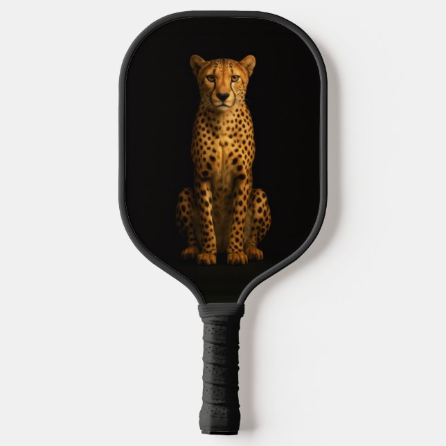 Black 4 Luxe Pickleball Paddle, Sleek Cheetah Pickleball Paddle (Back)