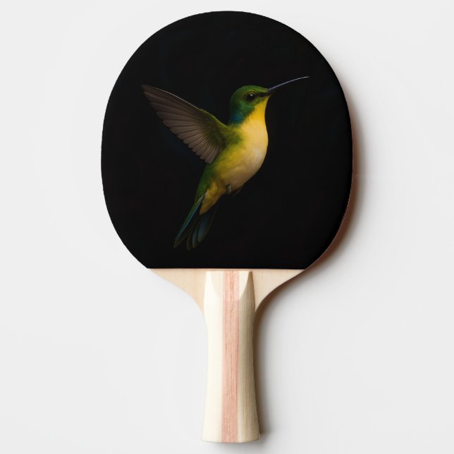 Black 4 Luxe ping pong paddle, Flying Hummingbird Ping Pong Paddle (Back)