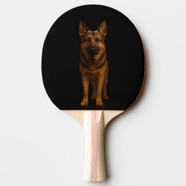 Black 4 Luxe ping pong paddle, German Shepherd Paddle (Back)
