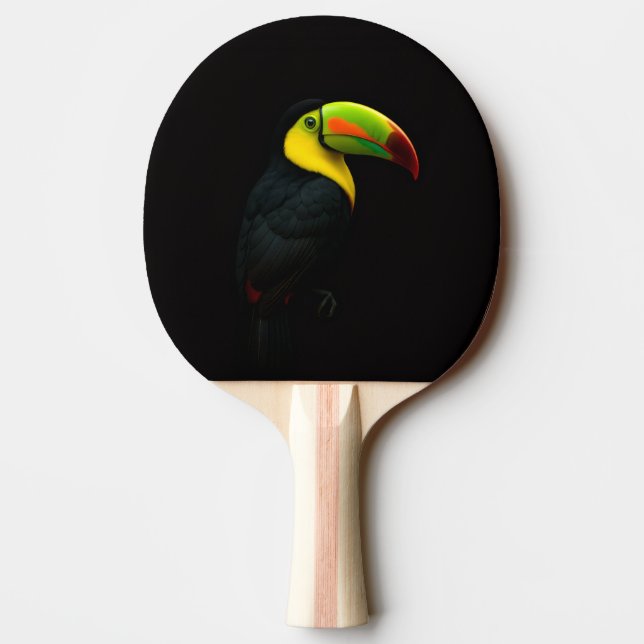 Black 4 Luxe ping pong paddle, Keel Billed Tucan Ping Pong Paddle (Back)