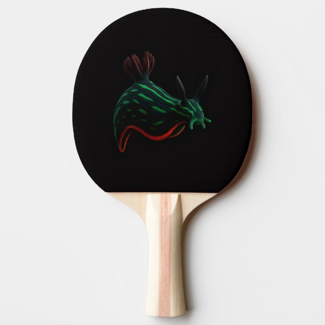 Black 4 Luxe ping pong paddle, Neon Sea Slug Paddle (Back)