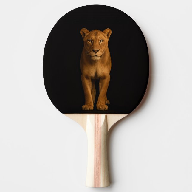 Black 4 Luxe ping pong paddle, Noble Lioness Paddle (Front)