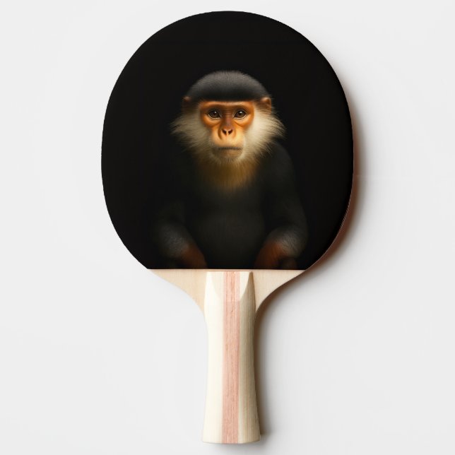 Black 4 Luxe ping pong paddle, Red Douc Langur Ping Pong Paddle (Back)