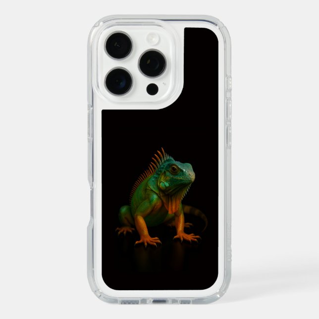 Black 4 Luxe Presidio case, Green Iguana Speck iPhone Case (Front)
