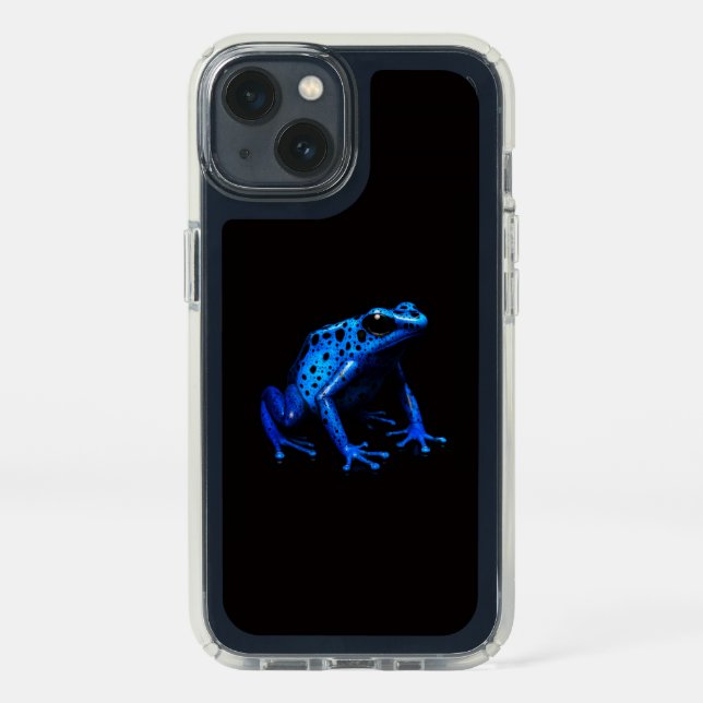 Black 4 Luxe Presidio iPhone 13, Blue Frog Speck iPhone 13 Case (Front)