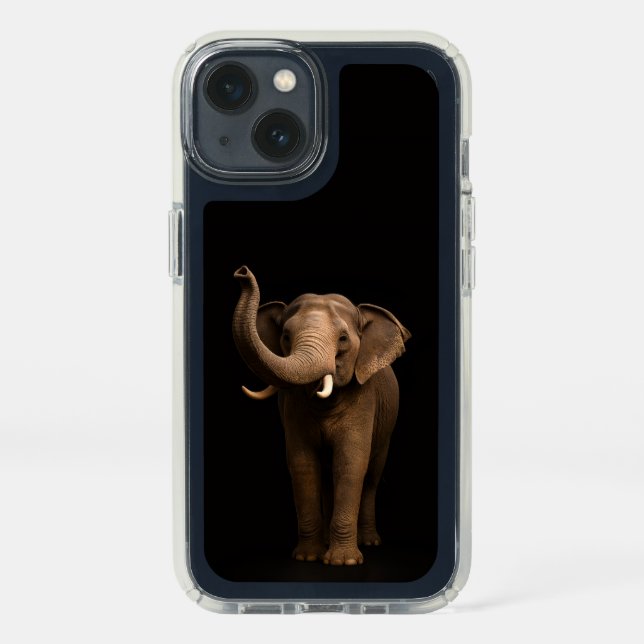 Black 4 Luxe Presidio iPhone 13, Mighty Elephant Speck iPhone 13 Case (Front)