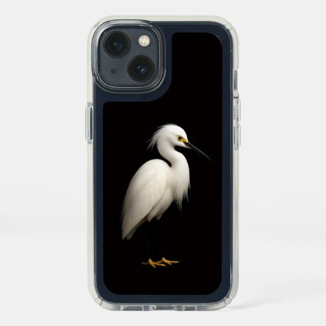 Black 4 Luxe Presidio iPhone 13, Snowy Egret Speck iPhone 13 Case (Front)