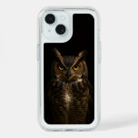 Black 4 Luxe Presidio iPhone 15,  Golden Eye Owl iPhone 15 Case