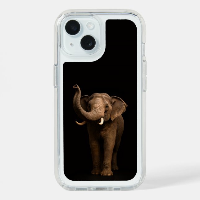 Black 4 Luxe Presidio iPhone 15 Mighty Elephant Speck iPhone Case (Front (Blue))