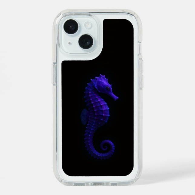 Black 4 Luxe Presidio iPhone 15, Violet Seahorse Speck iPhone Case (Front (Blue))