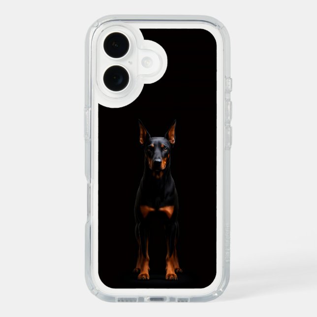 Black 4 Luxe Presidio iPhone 16, Guardian Doberman Speck iPhone Case (Front)