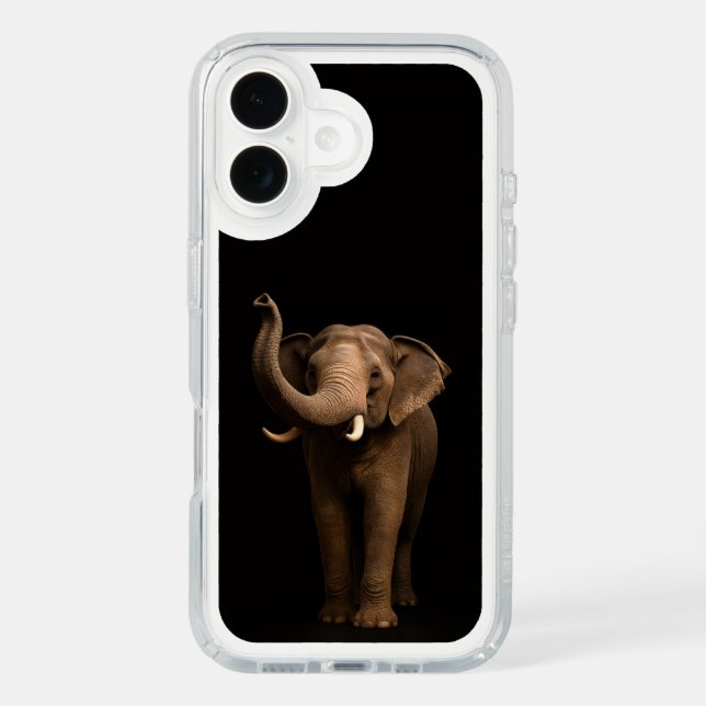Black 4 Luxe Presidio iPhone 16, Mighty Elephant Speck iPhone Case (Front)
