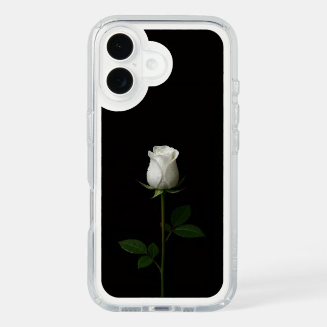 Black 4 Luxe Presidio iPhone 16, Pure White Rose Speck iPhone Case (Front)
