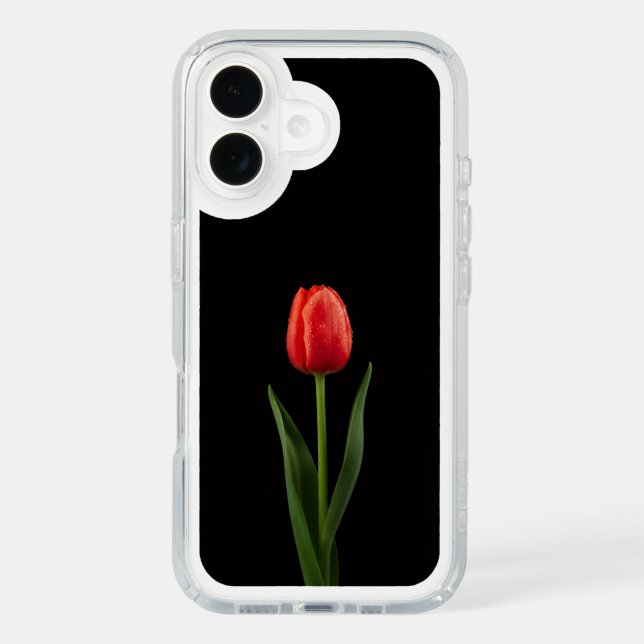 Black 4 Luxe Presidio iPhone 16 Ruby Red Tulip Speck iPhone Case (Front)