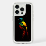 Black 4 Luxe, Rainbow Tail Tropical Bird iPhone 15 Pro Case