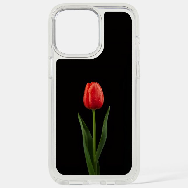 Black 4 Luxe, Ruby Red Tulip iPhone 15 Pro Speck iPhone Case (Front)