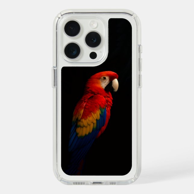 Black 4 Luxe, Scarlet Parrot Speck iPhone Case (Front (White Titanium))
