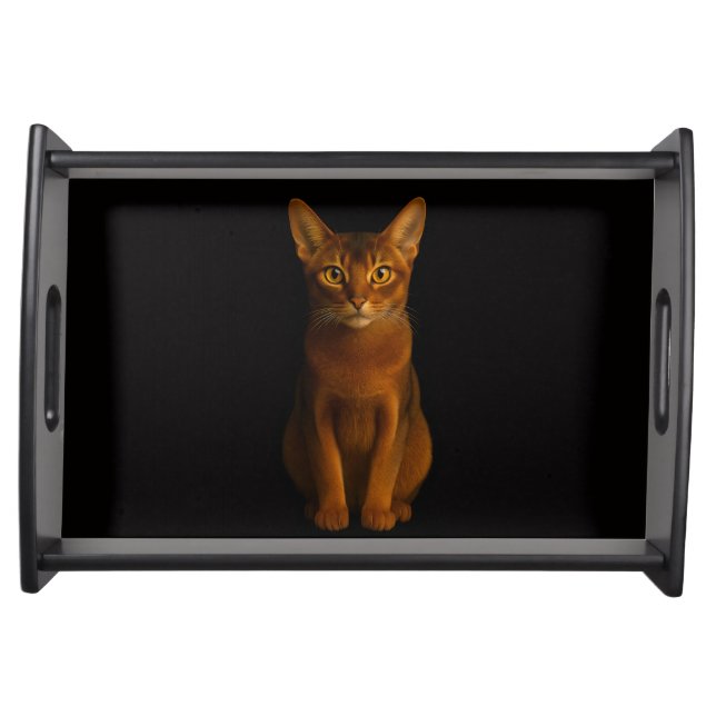 Black 4 Luxe serving tray, Abyssinian Beauty Serving Tray (Front)