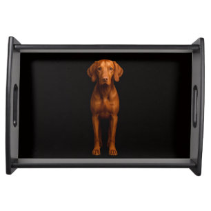Black 4 Luxe serving tray, Agile Vizsla Dog Tray