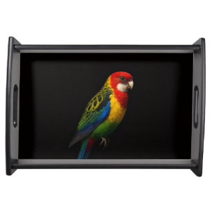 Black 4 Luxe serving tray, Eastern Rosella Parrot Tray