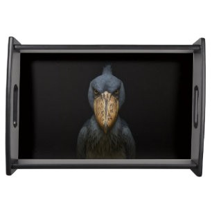 Black 4 Luxe serving tray, Exotic Shoebill Bird Tray