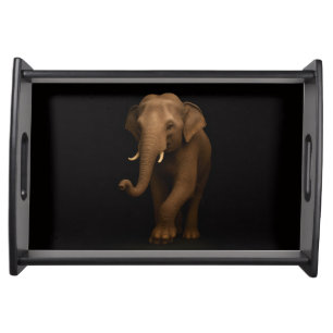 Black 4 Luxe serving tray, Indian Elephant Serving Tray